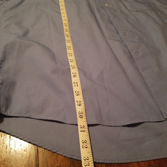 Izod Mens Size XXL Dress Shirt Blue Button Down Silky Poplin Long Sleeve - Picture 4 of 10